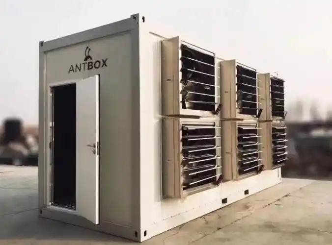A vast Bitcoin mining farm with rows of running ASICs